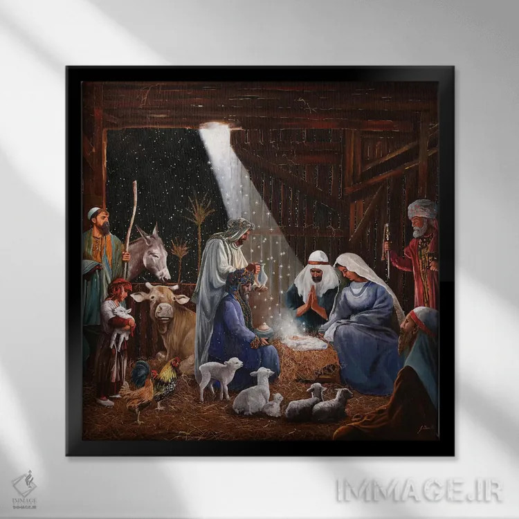 تابلو تولد در نظم اثر گویدو بورلی - نمای قابدار مشکی