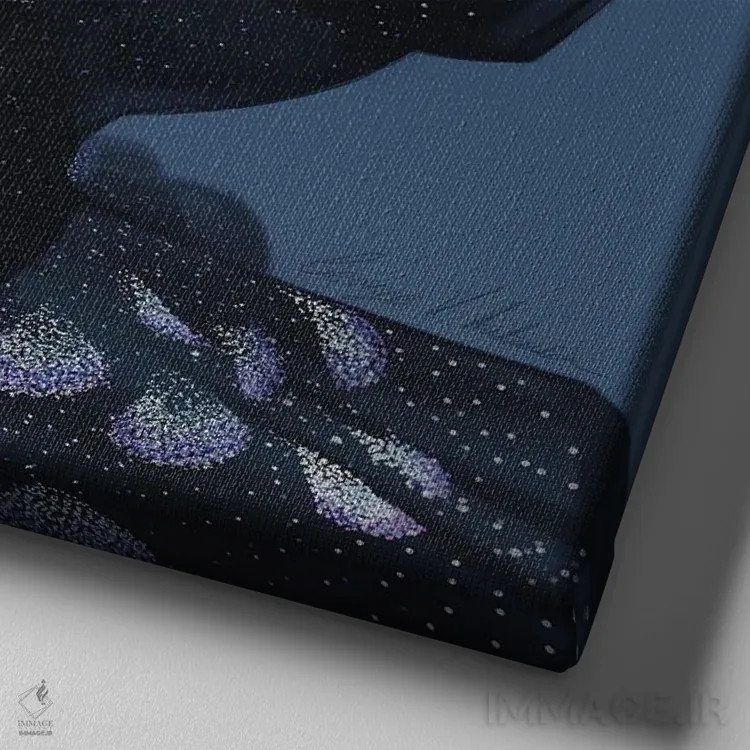 تابلو آسمان شب اثر جورج وی. آنتونیـو - نمای نزدیک بافت بوم