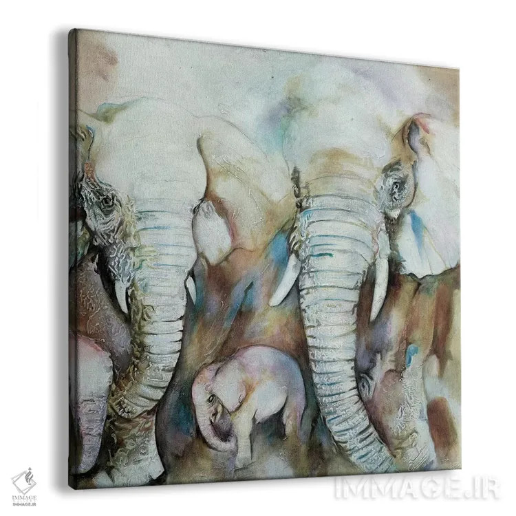 تابلو فیلها (اسپانیایی) اثر گابریلا ویارریل - نمای پرسپکتیو محصول