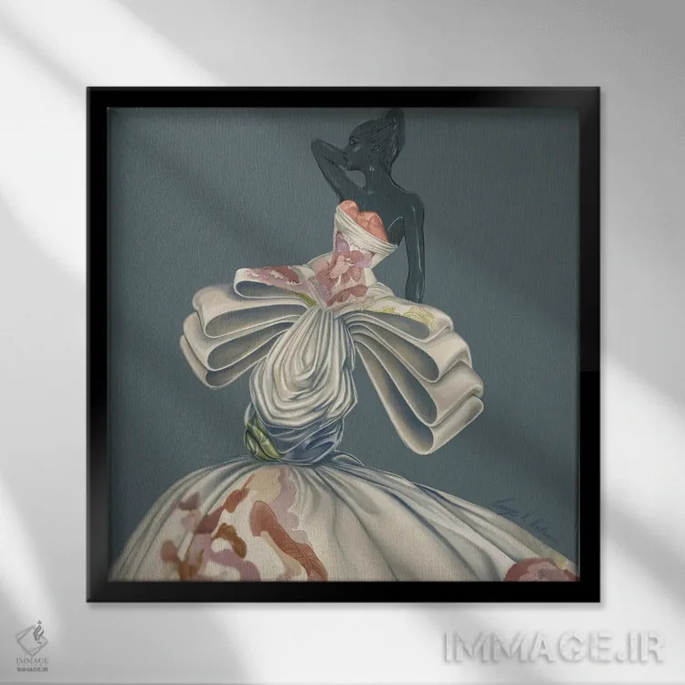 تابلو شکوفایی ابریشم اثر جورج وی. آنتونیـو - نمای قابدار مشکی