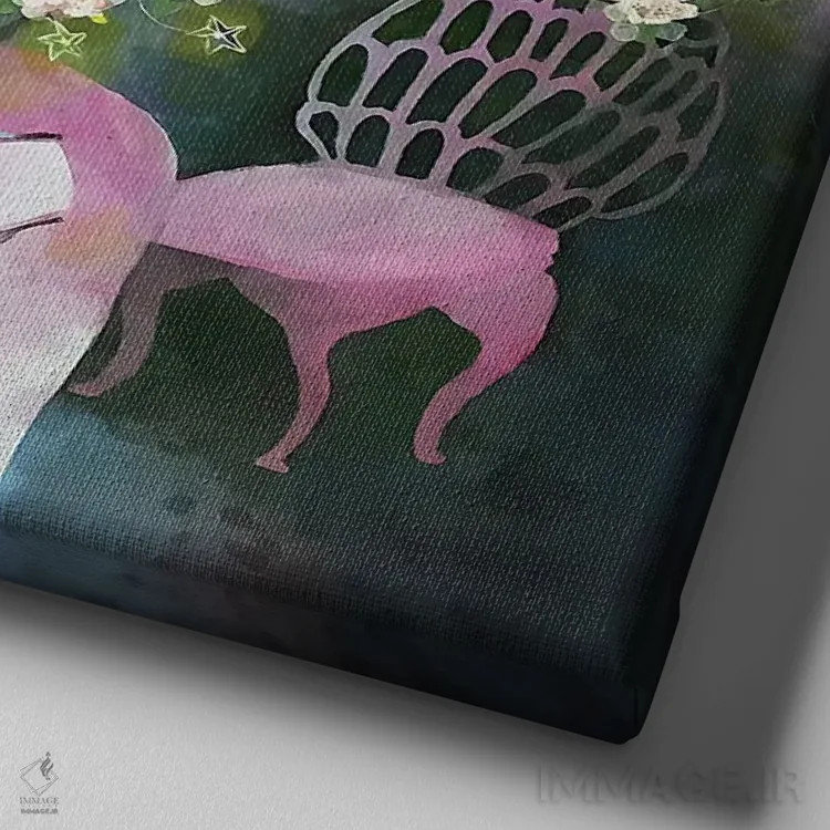 تابلو کلوپ شام در باغ گیاهشناسی اثر گرتی یانگ - نمای نزدیک بافت بوم