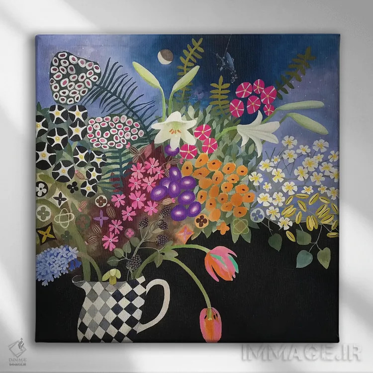 تابلو گلها برای مسافر اثر گرتی یانگ - نمای روبهرو روی دیوار