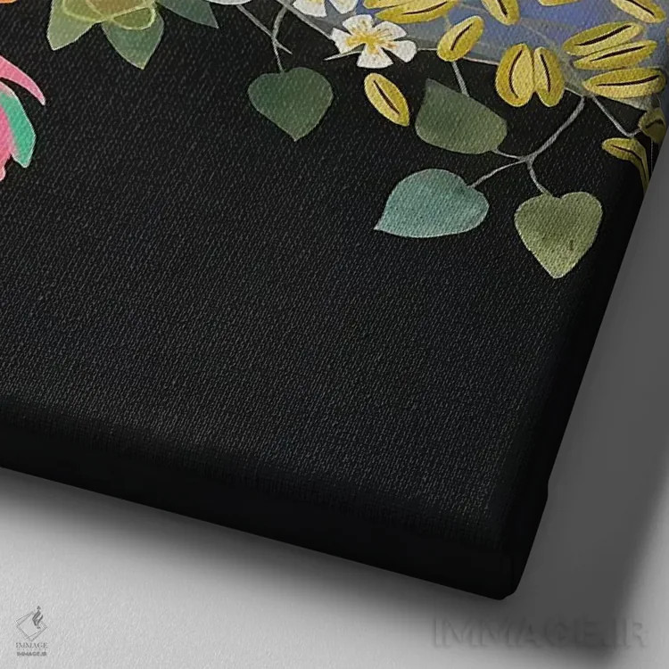 تابلو گلها برای مسافر اثر گرتی یانگ - نمای نزدیک بافت بوم