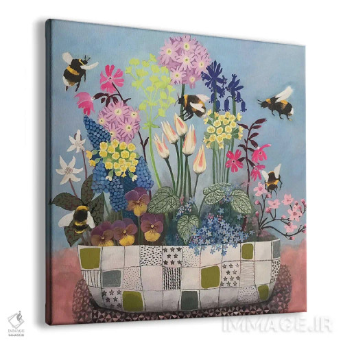 تابلو زنبورهای عسل از گلهای بهاری استقبال میکنند اثر گرتی یانگ - نمای پرسپکتیو محصول