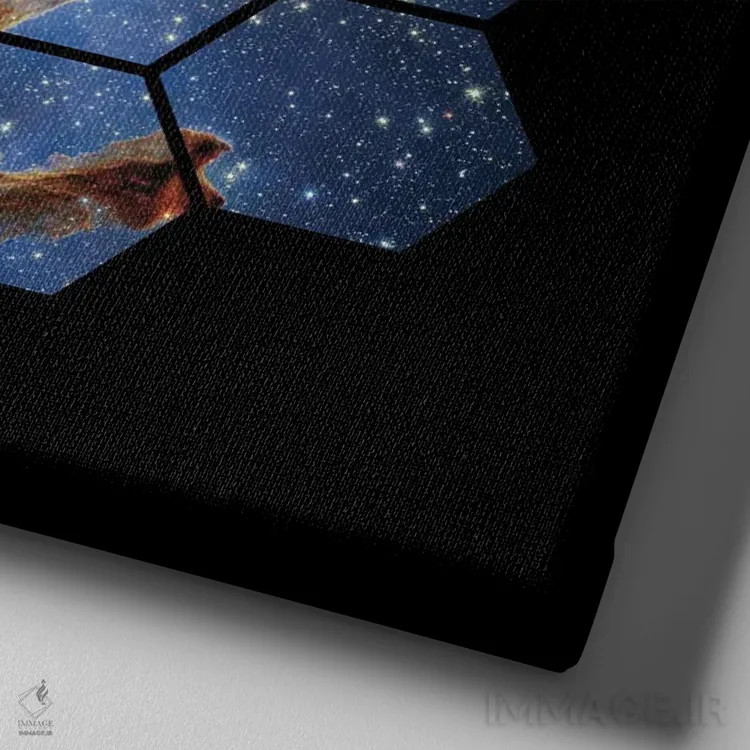 تابلو ستونهای آفرینش (تلسکوپ جیمز وب) اثر گت یور نرد آن (برند خلاقانه) - نمای نزدیک بافت بوم