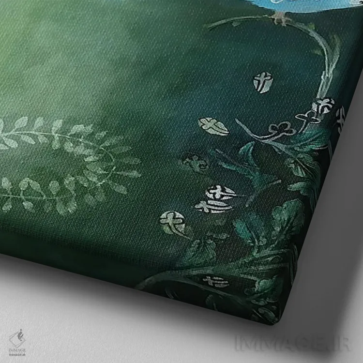 تابلو فرشته کوچولوی خوششانس اثر گرتی یانگ - نمای نزدیک بافت بوم