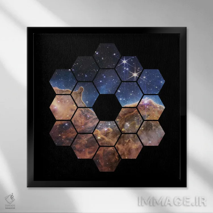 تابلو صخرههای کیهانی اثر گت یور نرد آن (برند خلاقانه) - نمای قابدار مشکی