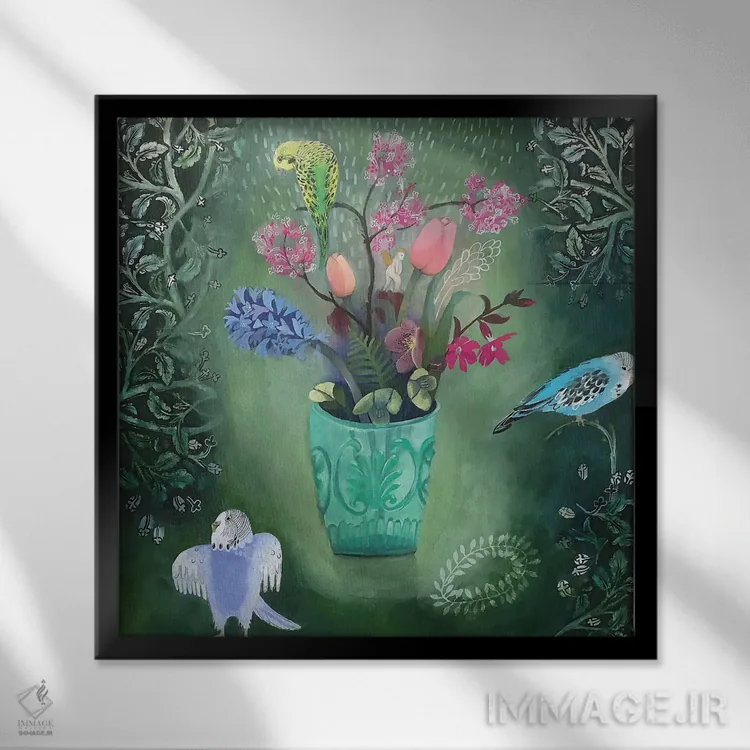 تابلو فرشته کوچولوی خوششانس اثر گرتی یانگ - نمای قابدار مشکی