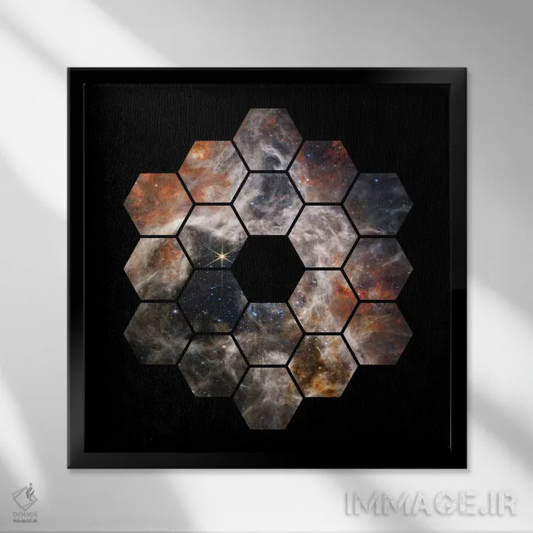 تابلو سحابی تارانتولا (تلسکوپ جیمز وب) اثر گت یور نرد آن (برند خلاقانه) - نمای قابدار مشکی