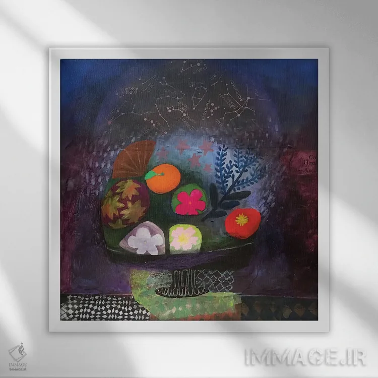 تابلو شیرینیهای آسمانی اثر گرتی یانگ - نمای قابدار سفید