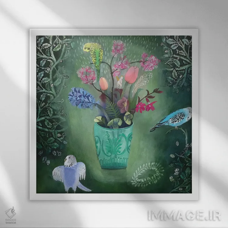 تابلو فرشته کوچولوی خوششانس اثر گرتی یانگ - نمای قابدار سفید