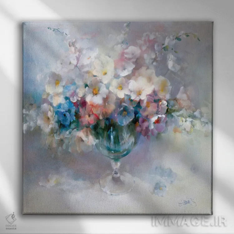 تابلو گلهای کریستالی اثر ویلم هنراتس - نمای روبهرو روی دیوار