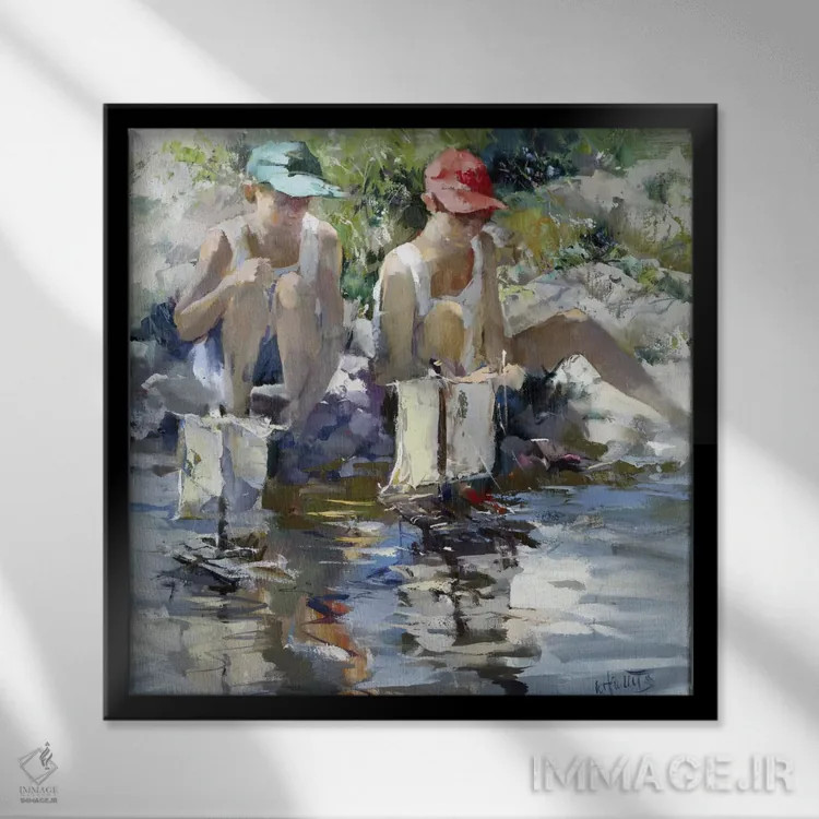 تابلو پسرها اثر ویلم هنراتس - نمای قابدار مشکی