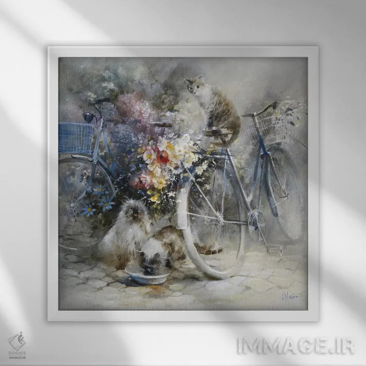 تابلو مسابقه دوچرخهسواری اثر ویلم هنراتس - نمای قابدار سفید