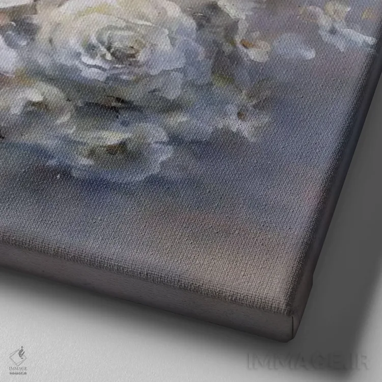 تابلو ادای احترام گلها اثر ویلم هنراتس - نمای نزدیک بافت بوم