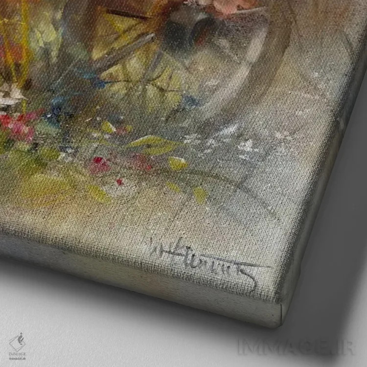 تابلو فرغون گل اثر ویلم هنراتس - نمای نزدیک بافت بوم