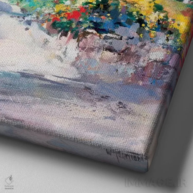 تابلو باغ تونی اثر ویلم هنراتس - نمای نزدیک بافت بوم