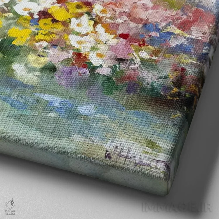 تابلو دخترها اثر ویلم هنراتس - نمای نزدیک بافت بوم