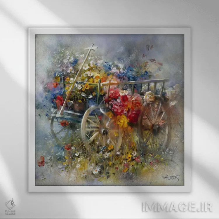 تابلو فرغون گل اثر ویلم هنراتس - نمای قابدار سفید