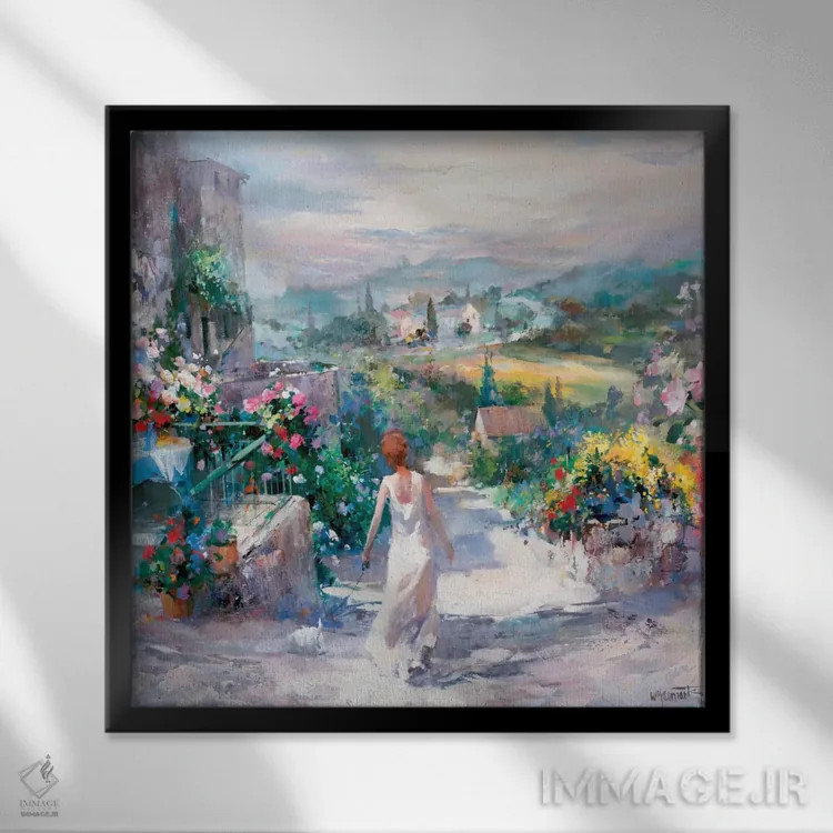 تابلو باغ تونی اثر ویلم هنراتس - نمای قابدار مشکی