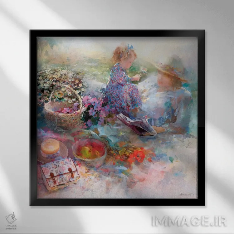 تابلو لحظه طلایی اثر ویلم هنراتس - نمای قابدار مشکی