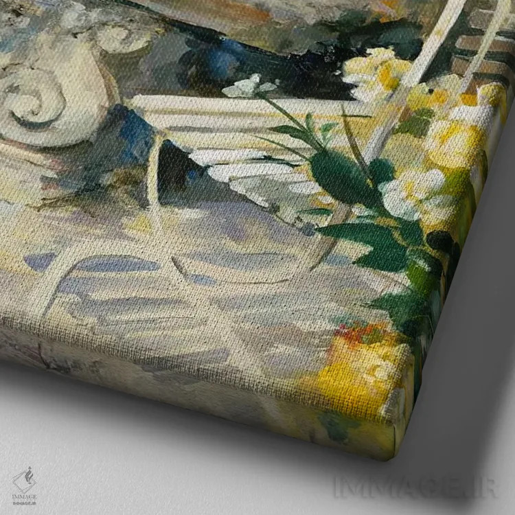 تابلو باغ آرمانی اثر ویلم هنراتس - نمای نزدیک بافت بوم