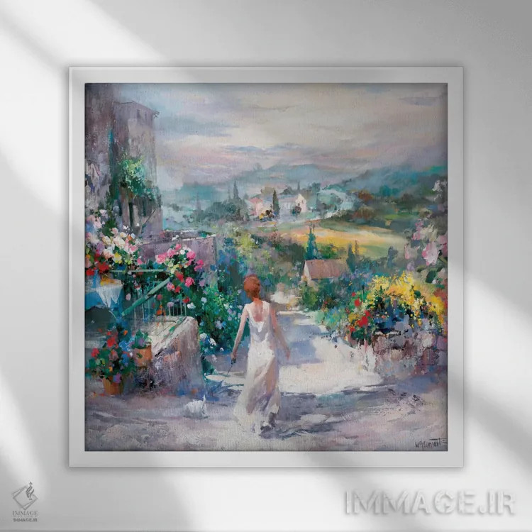 تابلو باغ تونی اثر ویلم هنراتس - نمای قابدار سفید
