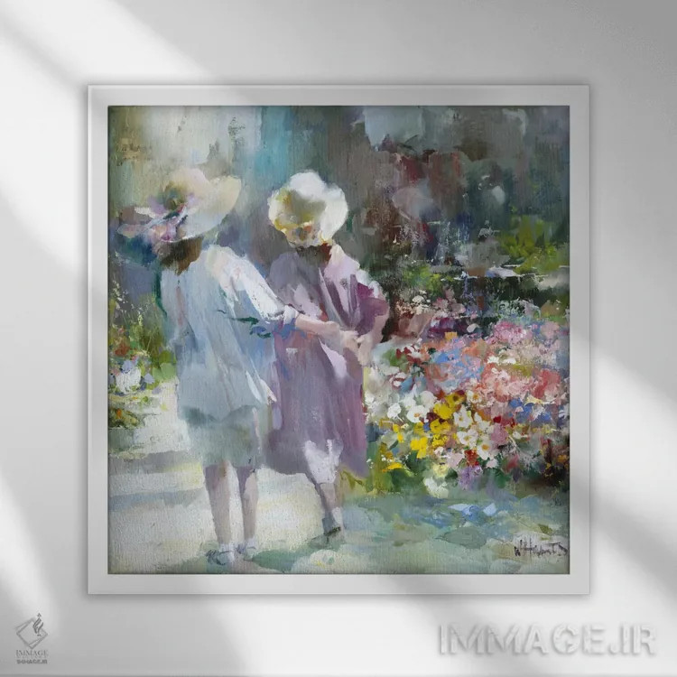 تابلو دخترها اثر ویلم هنراتس - نمای قابدار سفید