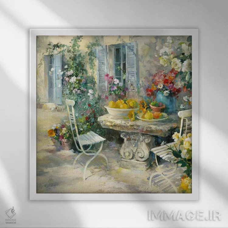 تابلو باغ آرمانی اثر ویلم هنراتس - نمای قابدار سفید