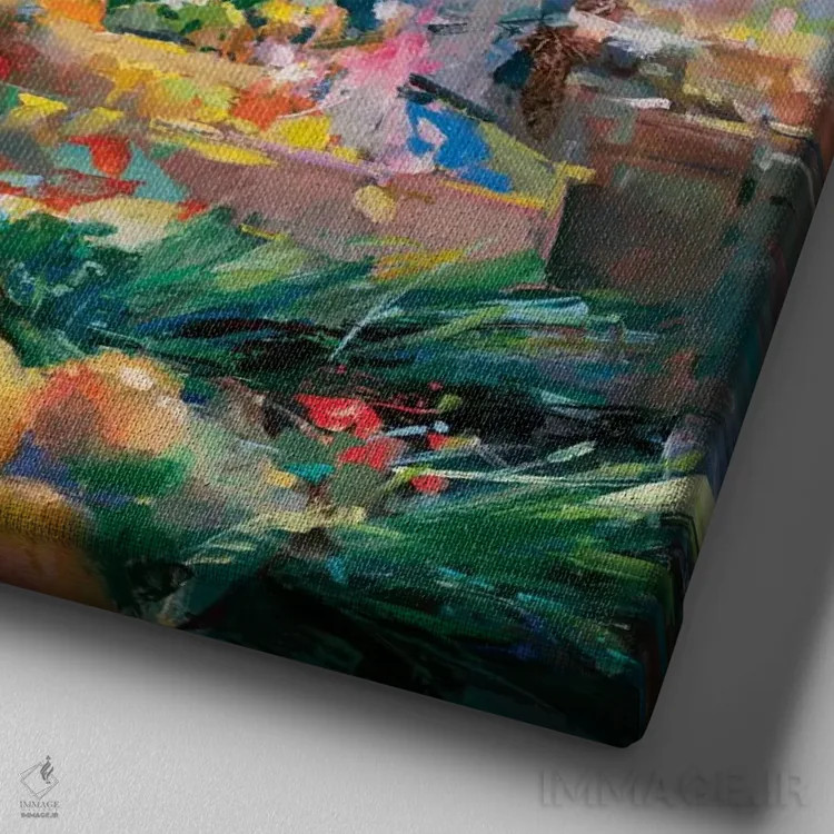 تابلو بازار تونی اثر ویلم هنراتس - نمای نزدیک بافت بوم