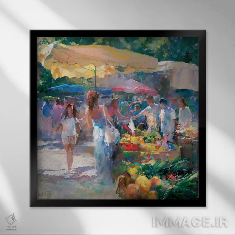 تابلو بازار تونی اثر ویلم هنراتس - نمای قابدار مشکی