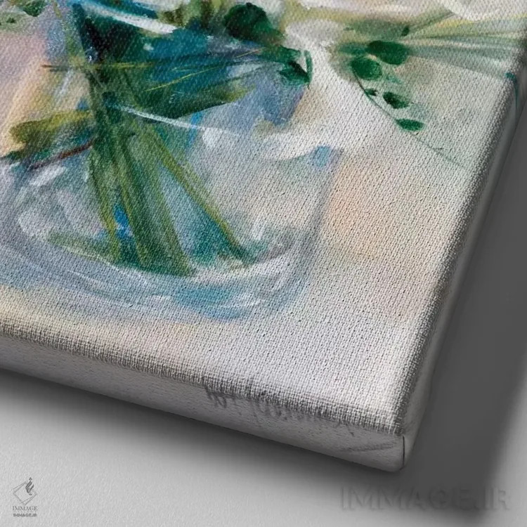 تابلو قافیه گلها اثر ویلم هنراتس - نمای نزدیک بافت بوم