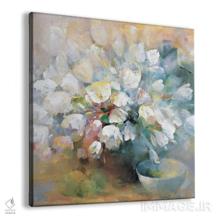 تابلو لالههای سفید درخشان ۱ اثر ویلم هنراتس - نمای پرسپکتیو محصول