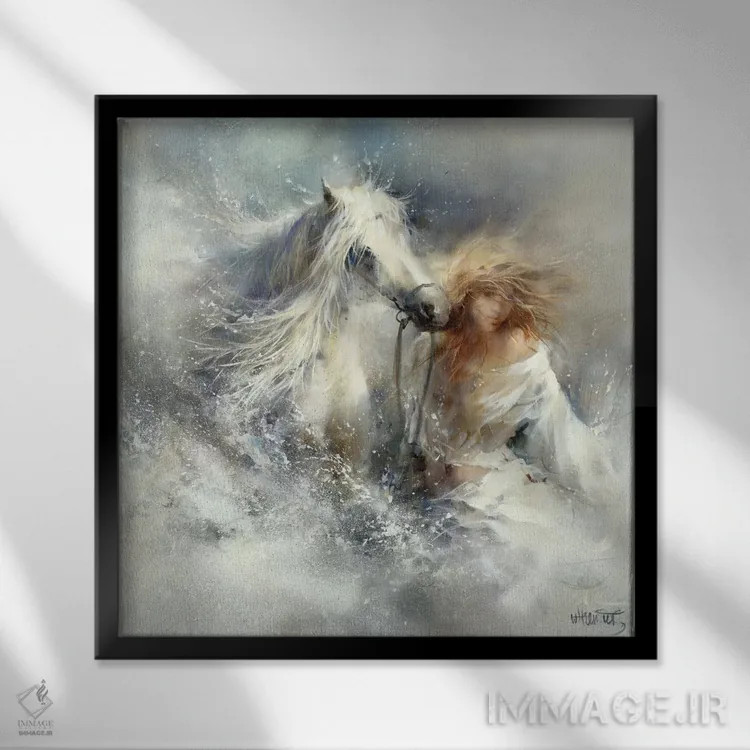 تابلو صحنهای در آب اثر ویلم هنراتس - نمای قابدار مشکی