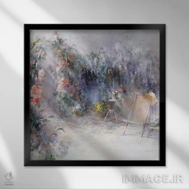 تابلو رزها و یاسها اثر ویلم هنراتس - نمای قابدار مشکی