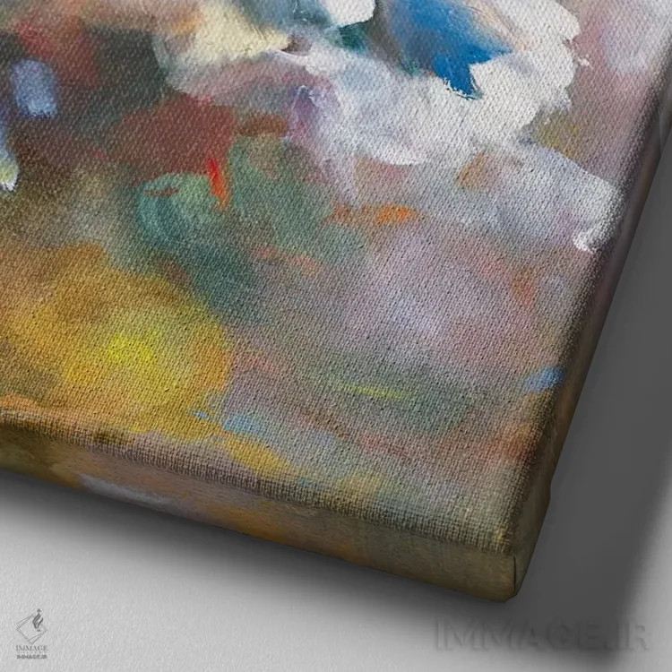 تابلو لالههای سفید درخشان ۲ اثر ویلم هنراتس - نمای نزدیک بافت بوم