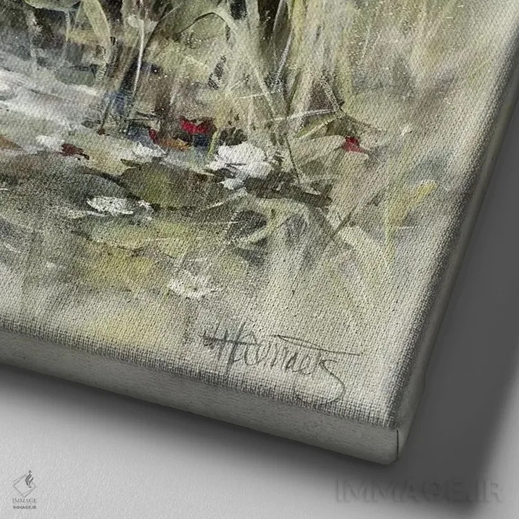 تابلو درخشش بهار اثر ویلم هنراتس - نمای نزدیک بافت بوم