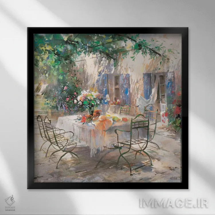 تابلو باغ سایه اثر ویلم هنراتس - نمای قابدار مشکی