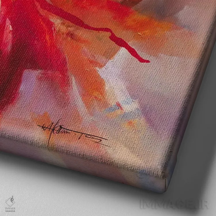 تابلو لباس تابستانی ۱ اثر ویلم هنراتس - نمای نزدیک بافت بوم