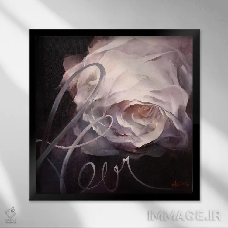 تابلو گل ۲ اثر ویلم هنراتس - نمای قابدار مشکی