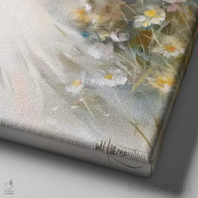 تابلو رویای سفید اثر ویلم هنراتس - نمای نزدیک بافت بوم