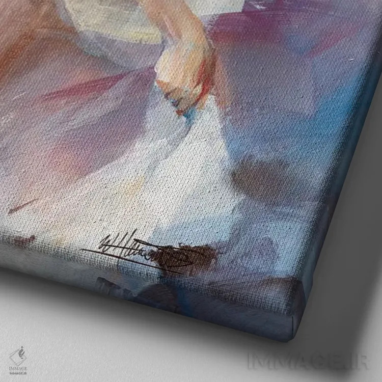 تابلو لباس تابستانی ۲ اثر ویلم هنراتس - نمای نزدیک بافت بوم