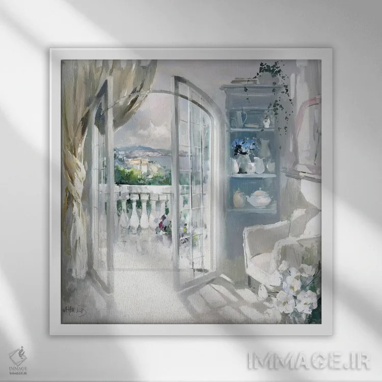 تابلو اتاق آفتابی اثر ویلم هنراتس - نمای قابدار سفید