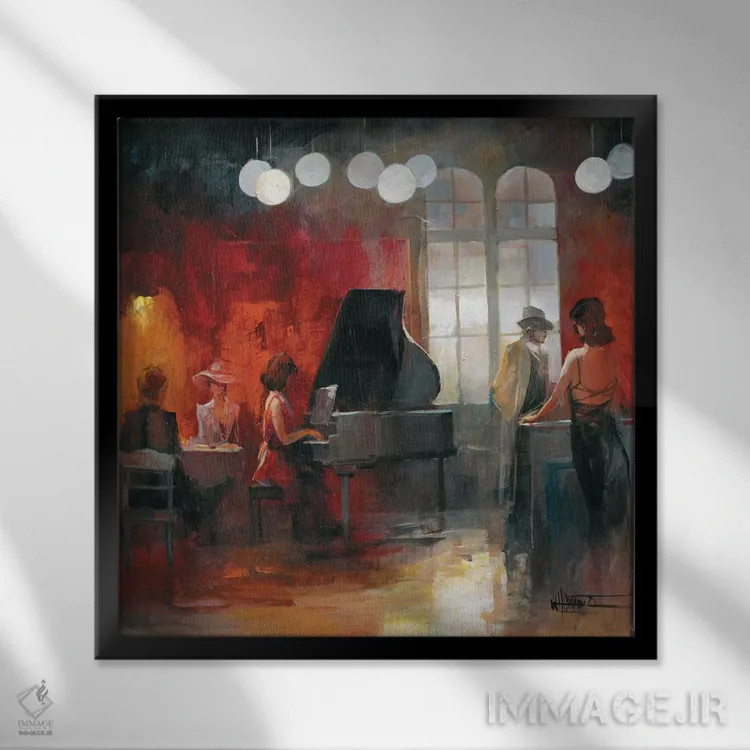 تابلو قرار ملاقات ۲ اثر ویلم هنراتس - نمای قابدار مشکی