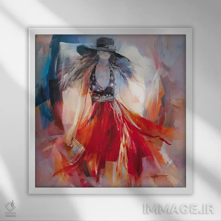 تابلو لباس تابستانی ۱ اثر ویلم هنراتس - نمای قابدار سفید