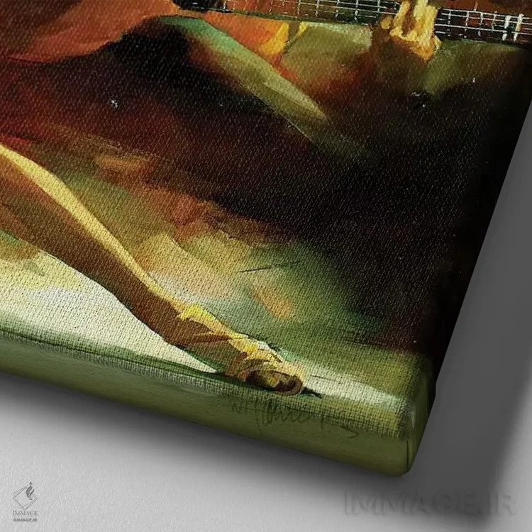 تابلو تانگو آرژانتینی ۳ (رقص) اثر ویلم هنراتس - نمای نزدیک بافت بوم