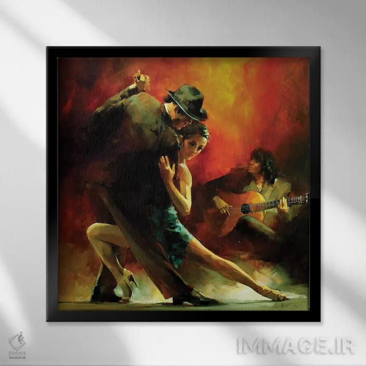 تابلو تانگو آرژانتینی ۳ (رقص) اثر ویلم هنراتس - نمای قابدار مشکی