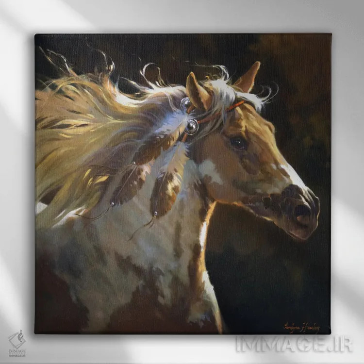 تابلو اسب روح اثر کارولین هاولی - نمای روبهرو روی دیوار