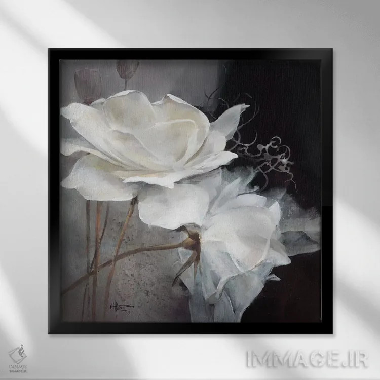 تابلو وفور گلها ۱ اثر ویلم هنراتس - نمای قابدار مشکی