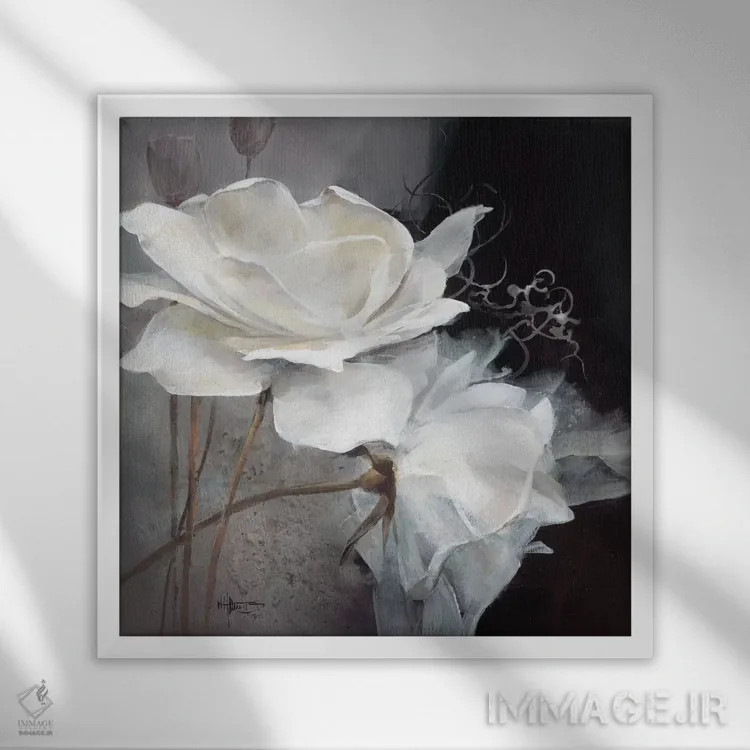 تابلو وفور گلها ۱ اثر ویلم هنراتس - نمای قابدار سفید